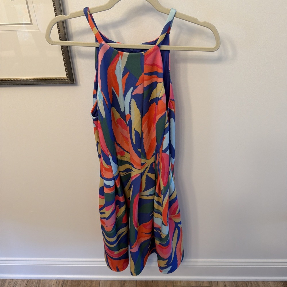 Vince Camuto Women's Multicolor Trapeze Dress Size 8 Sleeveless
